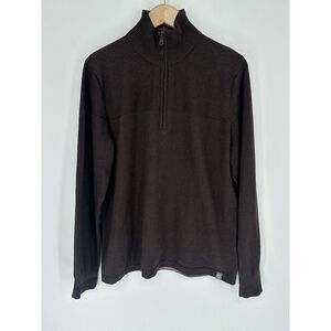 The North Face Mt. Tam 1/4 Zip Wool Blend Mens Pullover Sweater Size Large Brown